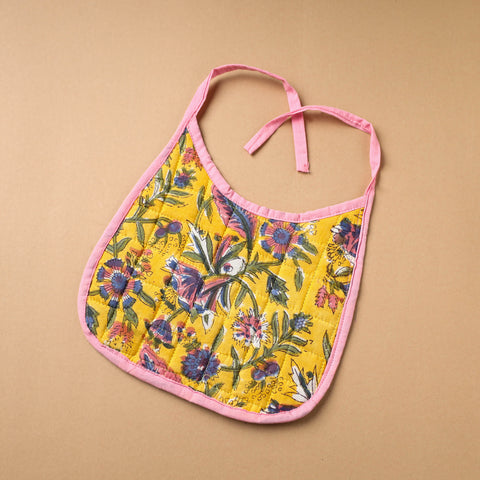 Yellow Handmade Cotton Baby Bib