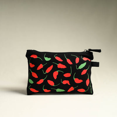 Black - Nagaland Ghost Chilli Cotton Canvas Utility Pouch