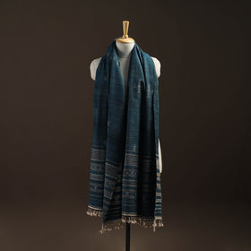 Kutch Bhujodi Handspun Handwoven Merino Wool x Katia Silk Chomuk Buta Shawl 06