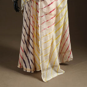 Chanderi Silk Leheriya Tie-Dye Saree with Zari Border 10