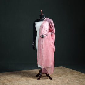 Kota Doria Cotton Embroidered Plain Dupatta 17