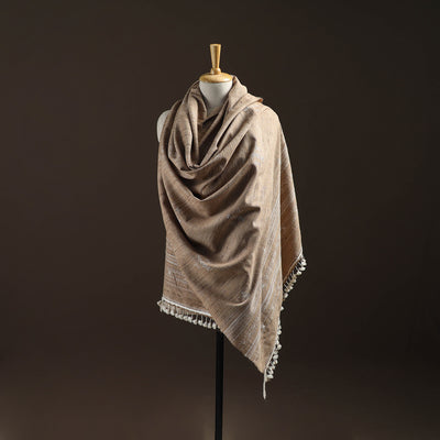 Kutch Bhujodi Handspun Handwoven Merino Wool x Katia Silk Chomuk Buta Shawl 07