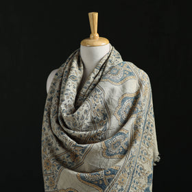 Ajrakh Hand Block Print Natural Dyed Handwoven Acrylic Wool Shawl 19