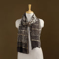Brown - Pipad Hand Block Print Natural Dyed Chanderi Silk Handloom Stole 58