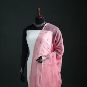 Kota Doria Cotton Embroidered Plain Dupatta 17