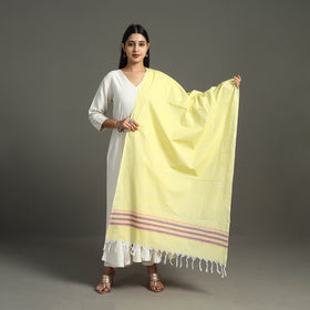 Yellow - chendamangalam kuriappilly cotton handloom dupatta