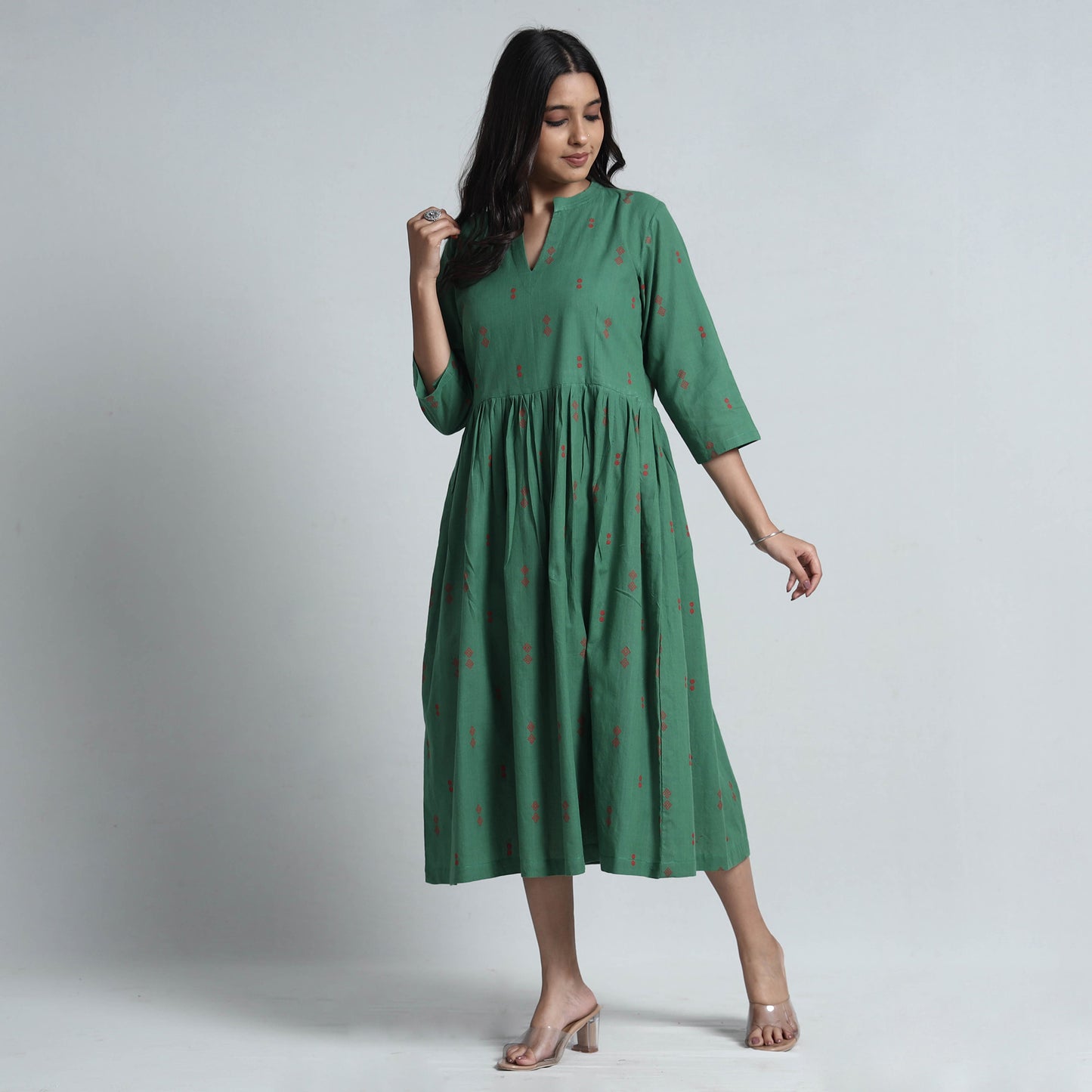 jacquard cotton dress