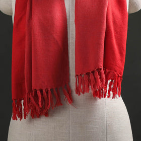 Red - Kumaun Handwoven Pure Merino Wool Stole 123