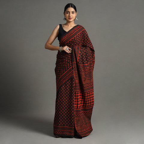 block printed saree