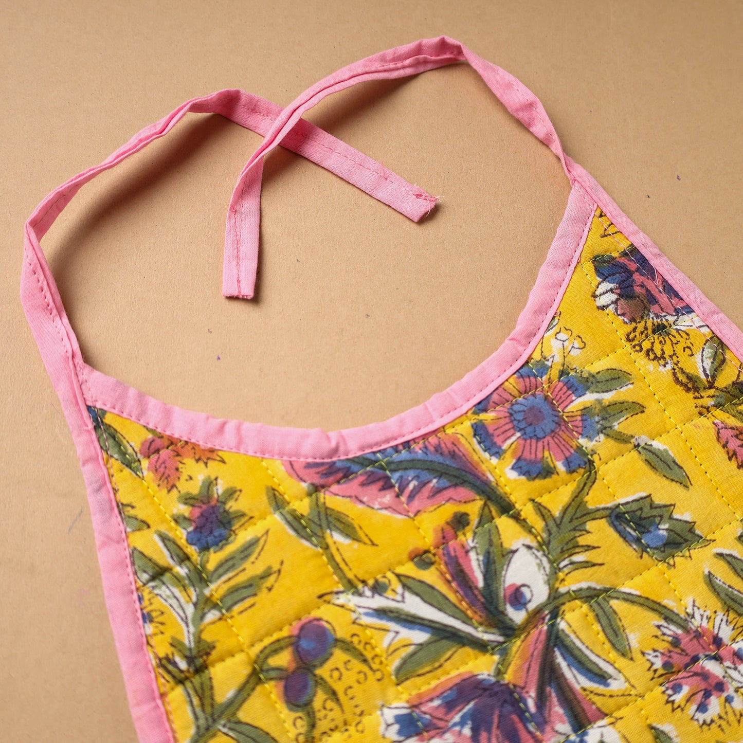 Yellow Handmade Cotton Baby Bib