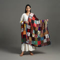Multicolor - indigo cotton reversible patchwork dupatta 03