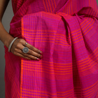 Purple - Stripes Cotton Handloom Saree 10