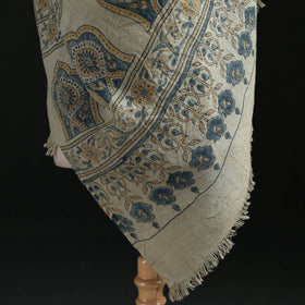 Ajrakh Hand Block Print Natural Dyed Handwoven Acrylic Wool Shawl 19