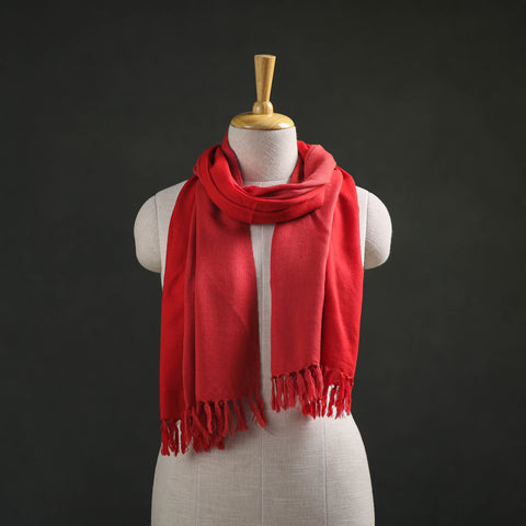 Red - Kumaun Handwoven Pure Merino Wool Stole 123