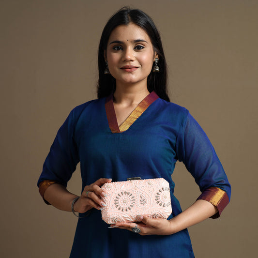 Chikankari Embroidery Clutch / Sling Bag