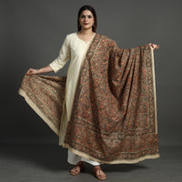 Orange - Pedana Kalamkari Block Printed Cotton Dupatta 169