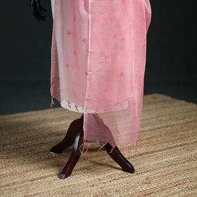 Kota Doria Cotton Embroidered Plain Dupatta 17