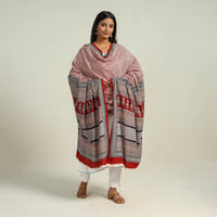 Maroon - Hand Block Print Cotton Bagh Dupatta 13