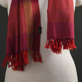 Pink - Kumaun Handwoven Pure Merino Wool Stole 125