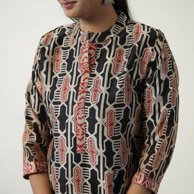 Multicolor Chanderi Silk Hand Block Bagru Print Kurta Set