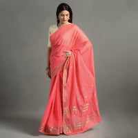 Pink - Traditional Venkatagiri Handloom Cotton Checks Saree with Thread & Zari Buti 21