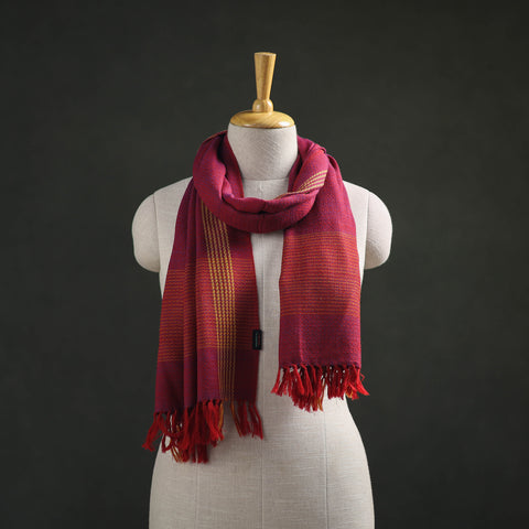 Pink - Kumaun Handwoven Pure Merino Wool Stole 125