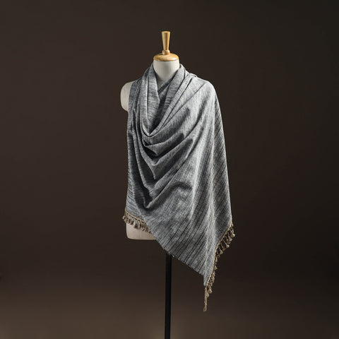 Kutch Bhujodi Handspun Handwoven Merino Wool x Katia Silk Chomuk Buta Shawl 08