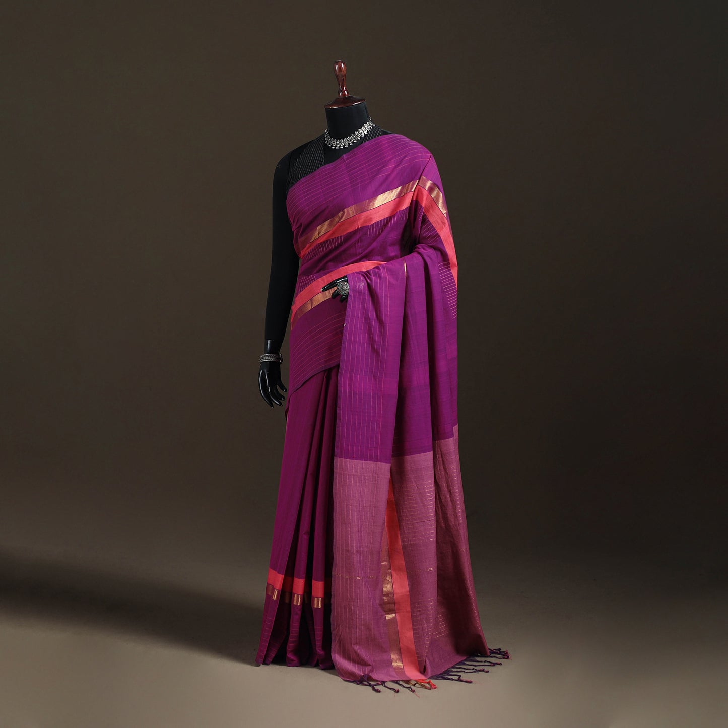 Godavari Plain Pure Handloom Dobby Cotton Saree 09