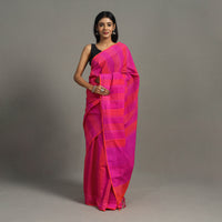 Purple - Stripes Cotton Handloom Saree 11