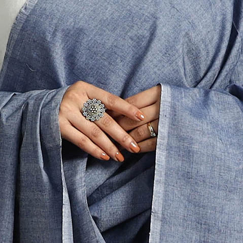 Blue - chendamangalam kuriappilly cotton handloom dupatta