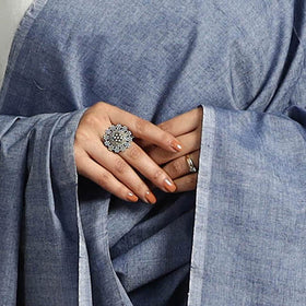 Blue - chendamangalam kuriappilly cotton handloom dupatta