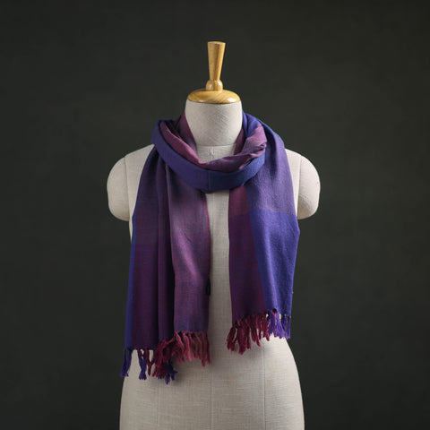 Blue - Kumaun Handwoven Pure Merino Wool Stole 126