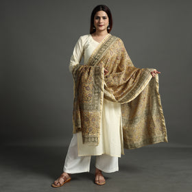  Pedana Kalamkari Block Printed Chanderi Silk Handloom Dupatta with Zari Border 79 Online at iTokri.com