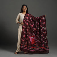 Maroon - Cotton Hand Batik Print Dupatta 39