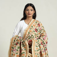 Multicolor - Pure Silk Bengal Kantha Embroidery Dupatta 19