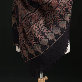 Ajrakh Hand Block Print Natural Dyed Handwoven Acrylic Wool Shawl 20