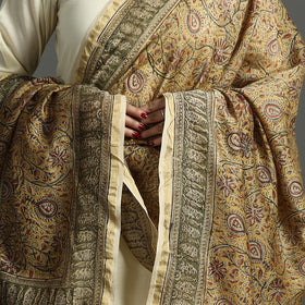  Pedana Kalamkari Block Printed Chanderi Silk Handloom Dupatta with Zari Border 79 Online at iTokri.com