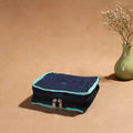 Blue Handmade 4 Pockets Cotton Jewellery Bag