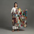 Multicolor - indigo cotton reversible patchwork dupatta 04