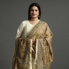  Pedana Kalamkari Block Printed Chanderi Silk Handloom Dupatta with Zari Border 79 Online at iTokri.com