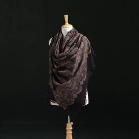 Ajrakh Hand Block Print Natural Dyed Handwoven Acrylic Wool Shawl 21