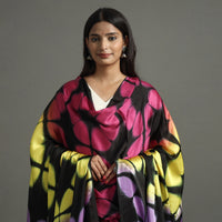 Multicolor - Shibori Clamp Dyed Modal Silk Dupatta with Zari Border 14