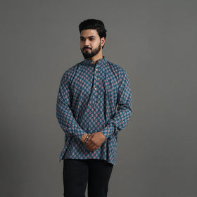 Buy Kantha Stitch Cotton Short Jaipur Kurta for Men