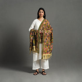 Red - mangalagiri cotton handpainted pen work kalamkari