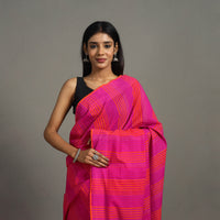 Purple - Stripes Cotton Handloom Saree 11