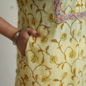 Yellow - sanganeri cotton kurta suit set 17 - handcrafted