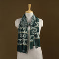 Green - Pipad Hand Block Print Natural Dyed Chanderi Silk Handloom Stole 64