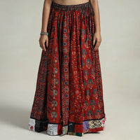 Multicolor - Kutch Block Printed 24 Kali Cotton Long Skirt 16