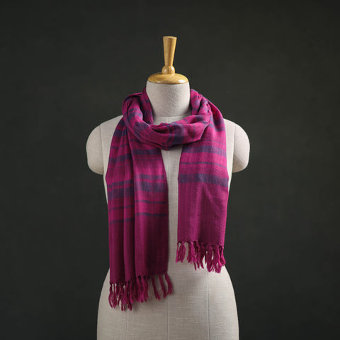 Pink - Kumaun Handwoven Pure Merino Wool Stole 127
