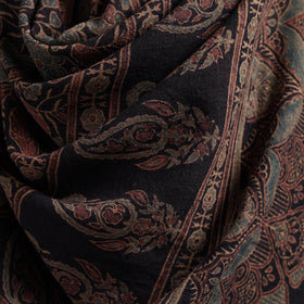 Ajrakh Hand Block Print Natural Dyed Handwoven Acrylic Wool Shawl 21